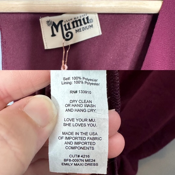 Show Me Your Mumu Emily Empire Waist Maxi Dress Merlot NEW - Picture 8 of 9